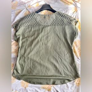 Worn a few times, true to size, wrinkles because it was in a suitcase.